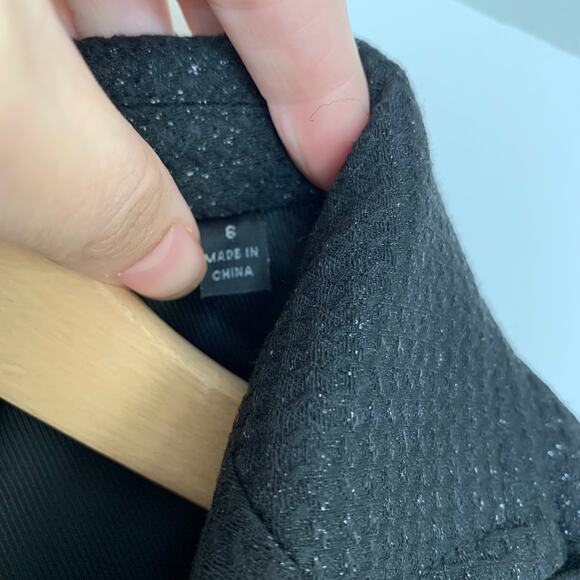 ATM Anthony Thomas Mejillo Black Metallic Sparkle Schoolboy Blazer Jacket Size 6 - Picture 15 of 16